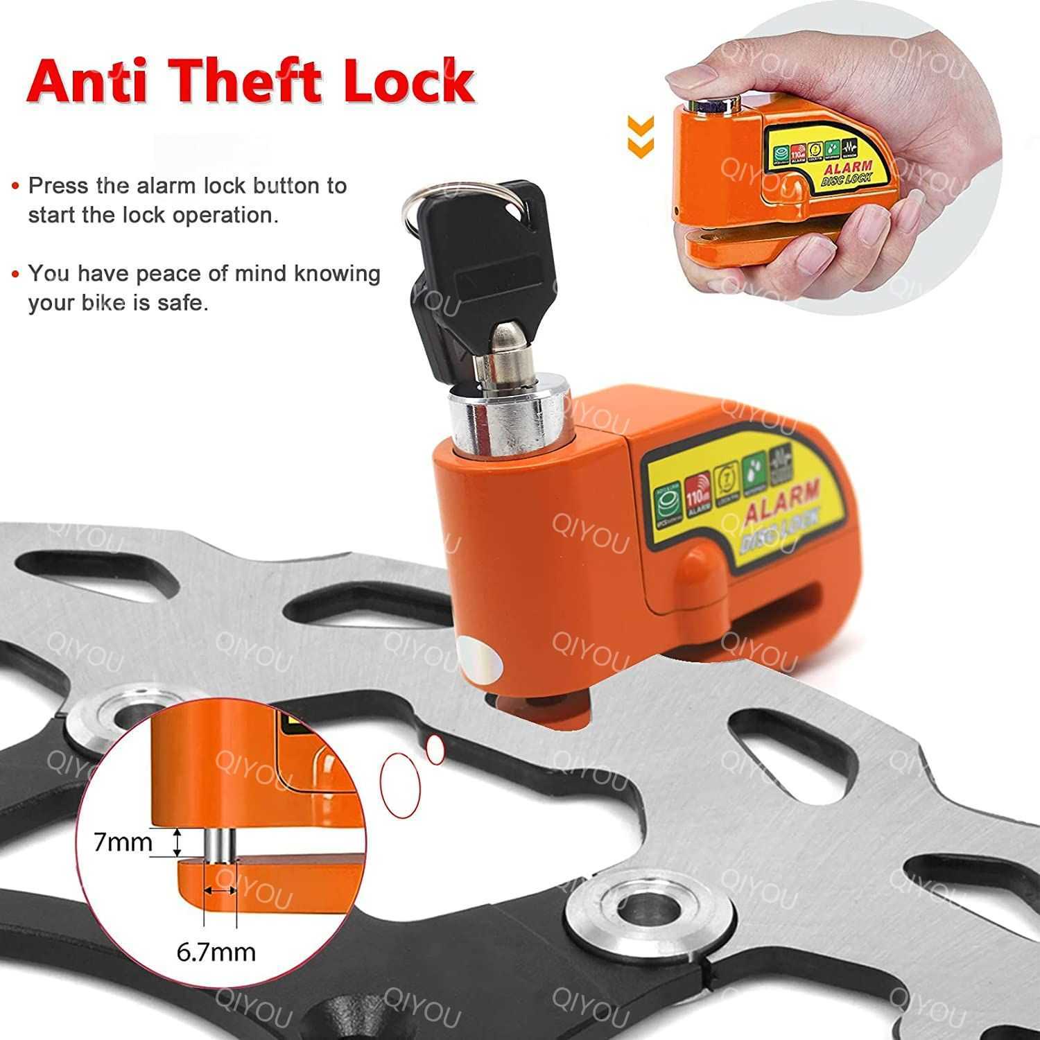 Billaddare Anti-stöld Motorcykellarm för Moto Bike Bicycle Lock Aluminium Alloy Padlock för motorcykel Hänglåsetillbehör Vattentät låsväska