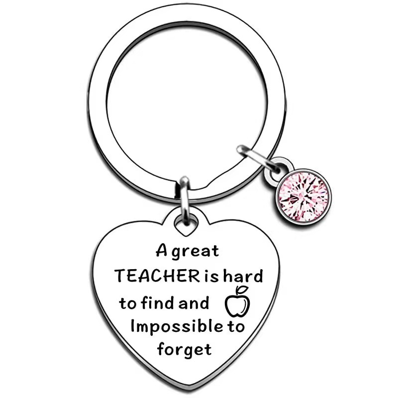 Un grand THACHER porte-clés en acier inoxydable pendentif saison de remise des diplômes Apple porte-clés sac de jour de l'enseignant porte-clés bijoux cadeau