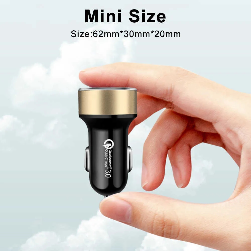 38W PD USB CAR CHARGER LEDディスプレイ6Aクイックチャージ3.0 QC3.0高速充電USBタイプC電話充電器SAMSUNG HUAWEI XIAOMI