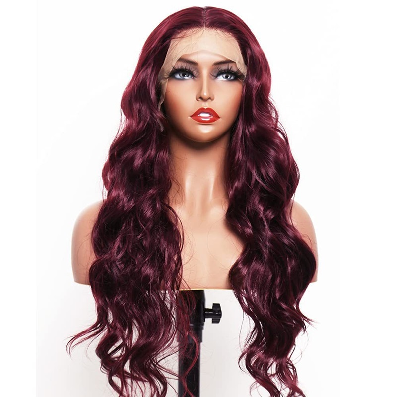 Lace Front Wigs 13X3.5 Body Wave HD Lace Frontal Wig 180% Density Wine Red Wig Hair Resistant