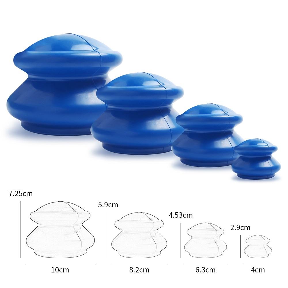 Medicina iebilif 4 pezzi assorbitore di umidità anticellulite coppettazione sottovuoto tazza in silicone famiglia terapia di massaggio del corpo viso coppettazione set