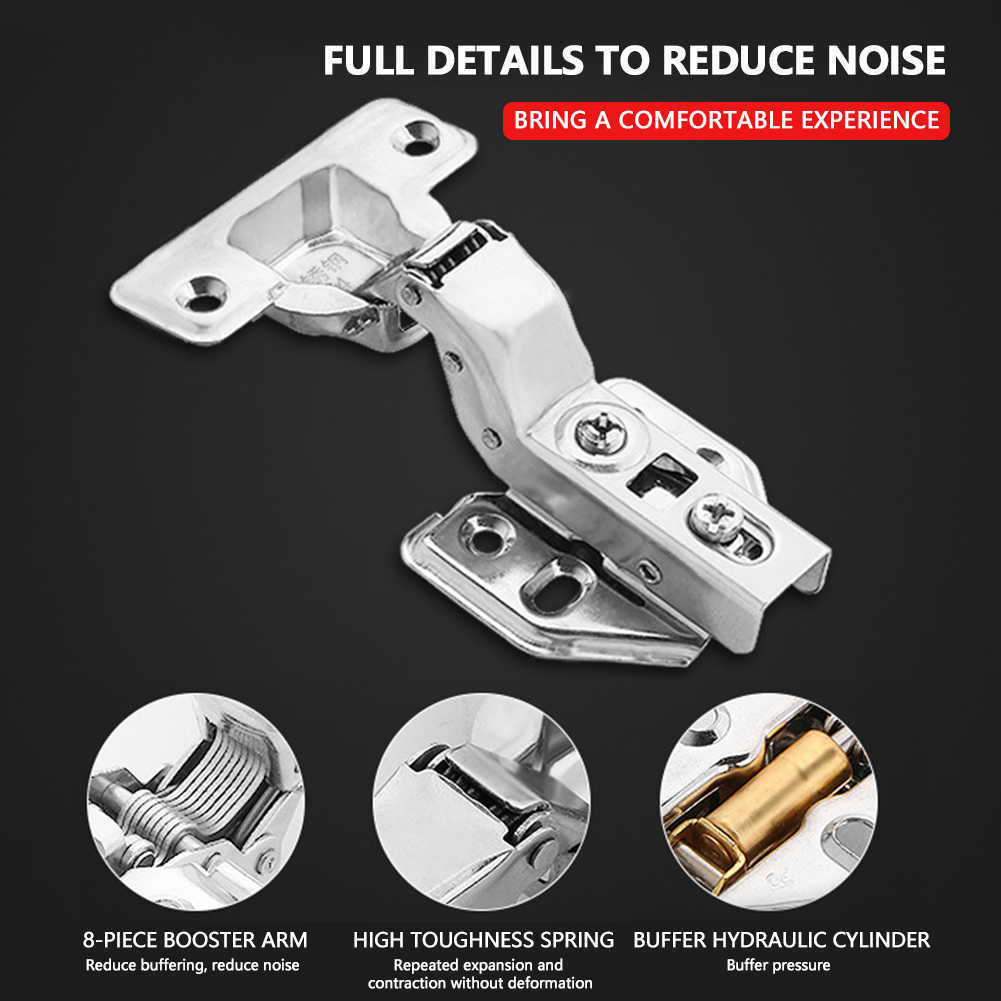 New 10/Hinge Soft Closing Full Overlay Door Hydraulic Hinges No-Drilling Hole Clip-On For Cabinet Cupboard Furniture Hardware Car