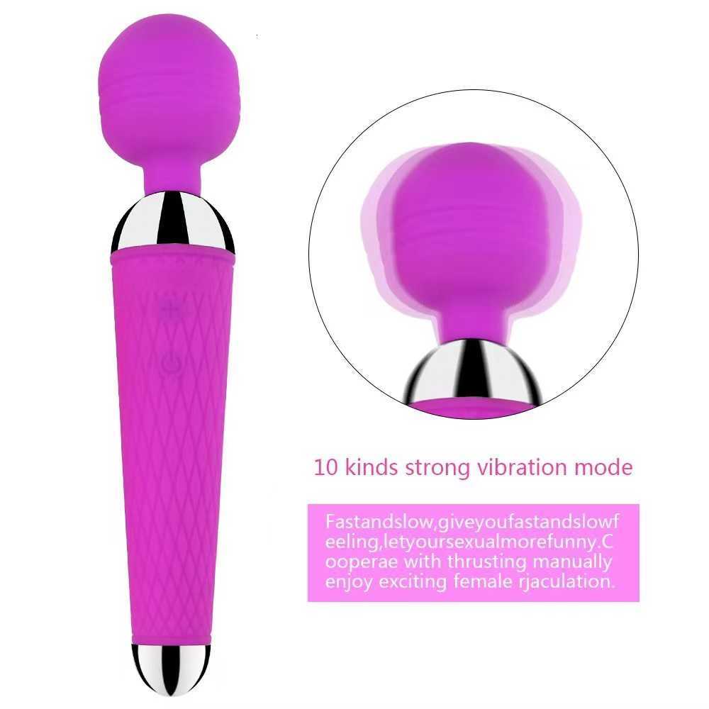 Massager Wireless Dildo AV Vibrator 10周波雌Clitoris刺激USB充電マジックワンドGスポットアダルト製品。