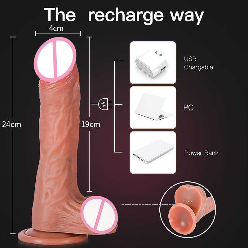 Realistic Dildo Vibrator Telescopic Vibrating Heating Anal Plug Female Masturbation Penis for Women Adult Shop