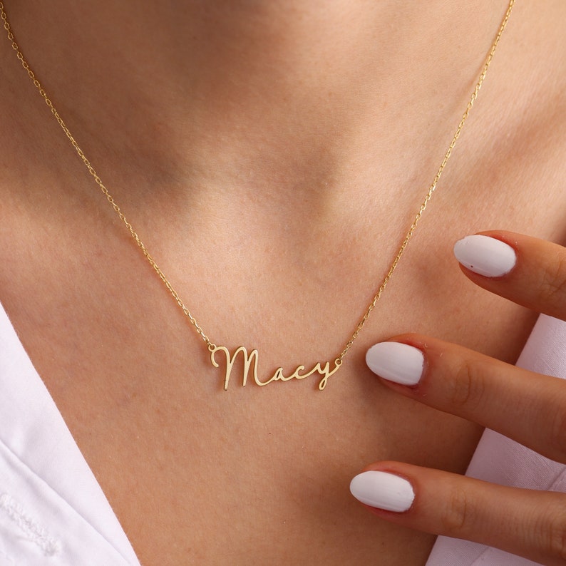 Personalized Custom Signature for Women Nameplate Jewelry Stainless Steel Name Necklace Collier BFF Items