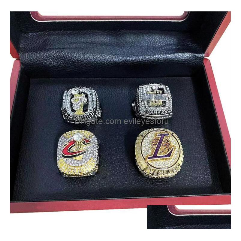 Solitaire Ring James Basketball Team Champions Championship Set With Wooden Box Souvenir Men Women Boy Fan Brithday Gift 2022