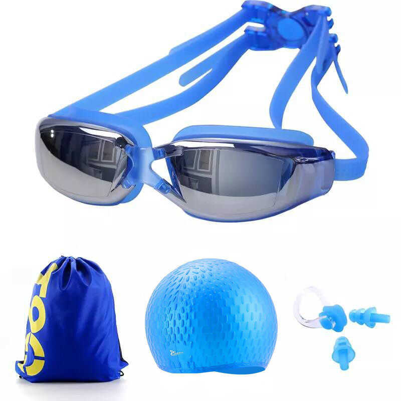 Gafas de natación recetadas para miopía, buceo profesional, gorra de silicona impermeable para hombres, bolsa para piscina, gafas de diodo P230601