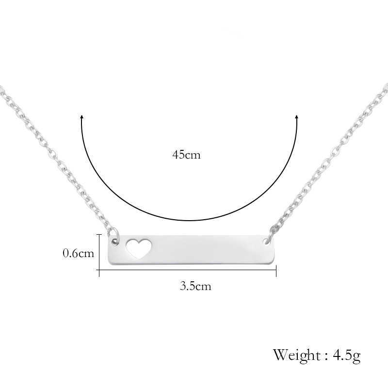 ペンダントネックレスrumnvnty /lotテインレススチールミラーポリッシュホローハートブランクバーペンダントネックレス35*6mm女性用ジュエリーJ230601