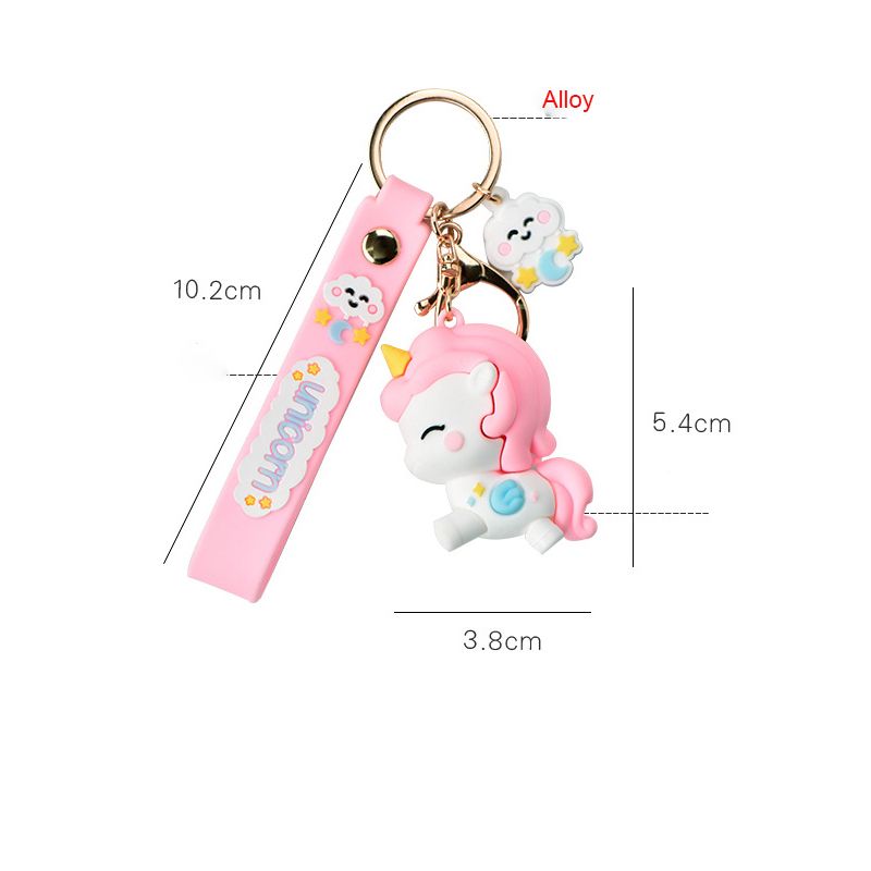 Personality Cute Keychain Charm Unicorn Pendant For Women Bag Car Key Chain Mobile Phone Fine Jewelry Keyring Kids Girl Gift