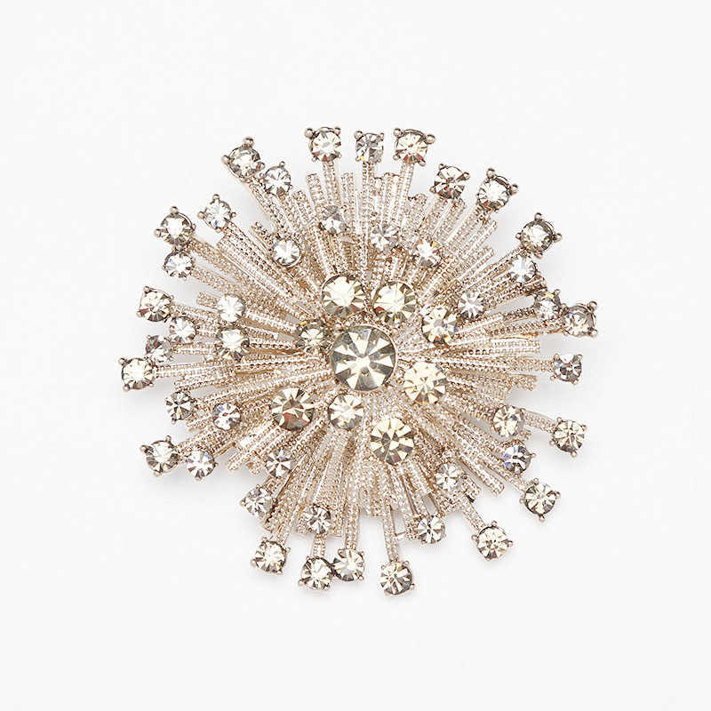 Pins Broches vrouwen eenvoudige champagne kristal zonnebloem luxe goud zirkoon legering ronde plant broche veiligheidsspeld G230529