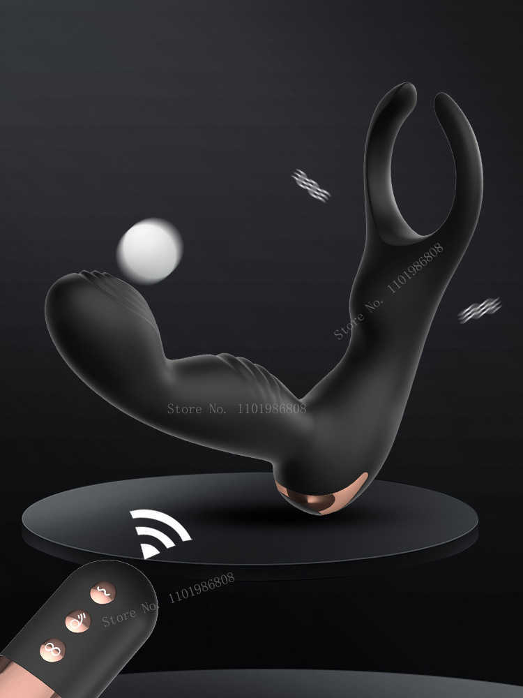 Mannelijke Dildo Anale Plug Vibrator Stak Prostaat Stimulator Gay Penis Draadloze Afstandsbediening voor Mannen Butt Volwassen Massager