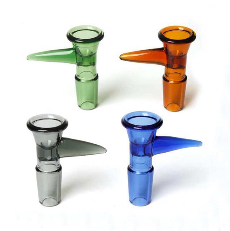 Glas USA Kleurrijke Handvat Roken 14MM 18MM Mannelijke Gezamenlijke Kruid Tabak Filter Kom Booreilanden Draagbare Vervangbare Waskolf Waterpijp Bong DownStem Sigarettenhouder DHL