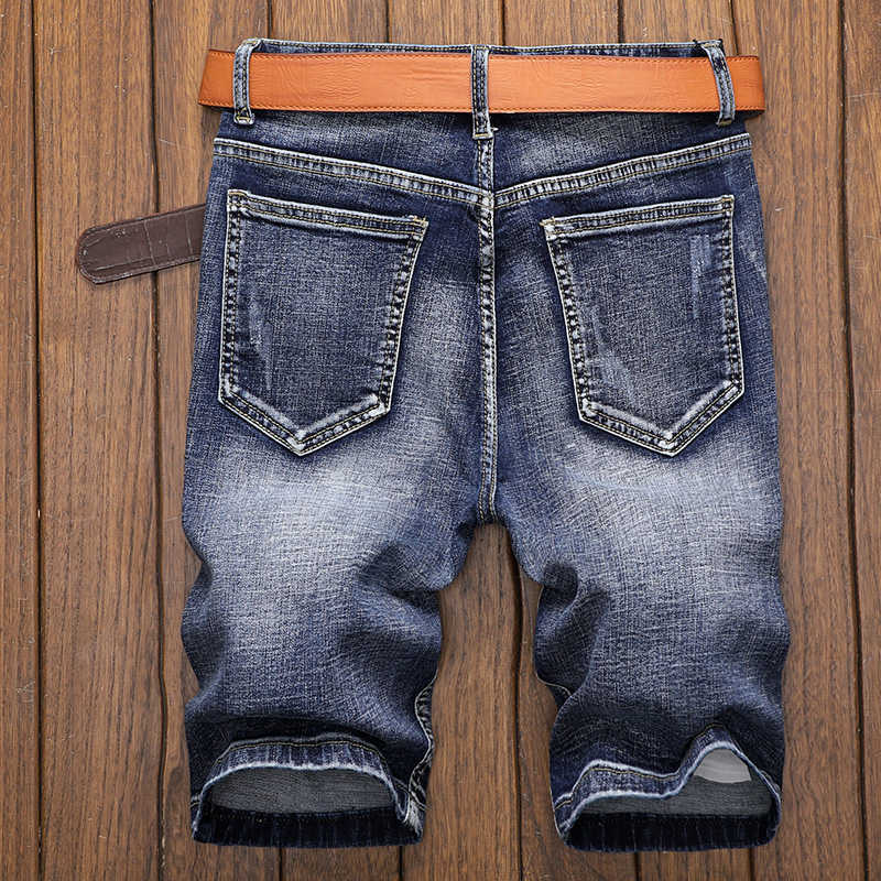 New Spring Summer Thin Street Fashion Beach Tear Jeans Denim Cotton Loose Relaxed Men's Shorts P230602