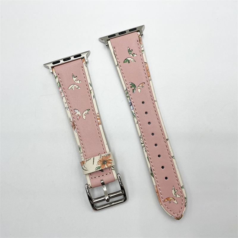 Lämplig för Apple Apple Watch Strap Female Fashion Simple Apple Leather Strap 1/2/3/4/5/6/7 Generation och SE All Series 38/40/41/42/44/45/49mm Watch Strap Band