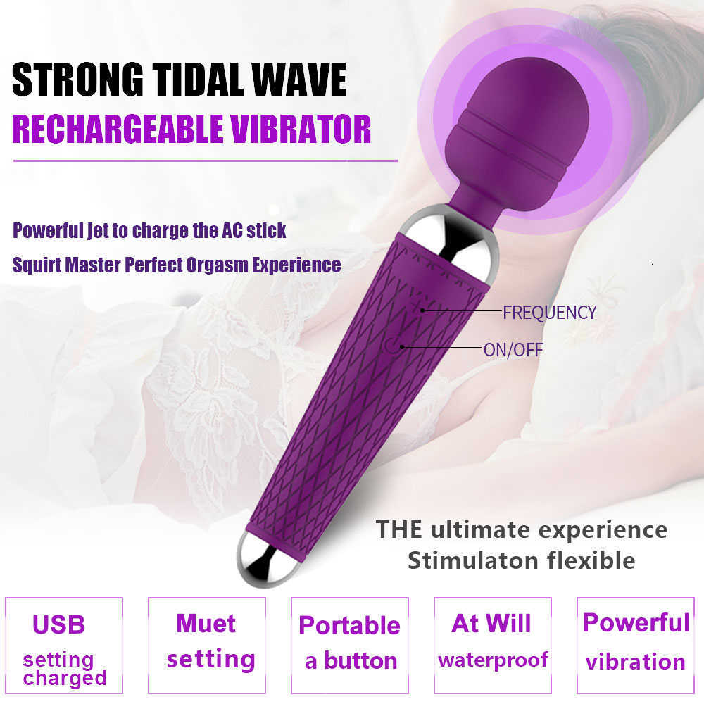 Massager 10 prędkości wibrator dla kobiety Dildo Magic Różdżka anal blichtującego stymulator bezprzewodowy masturbator seksowny 18