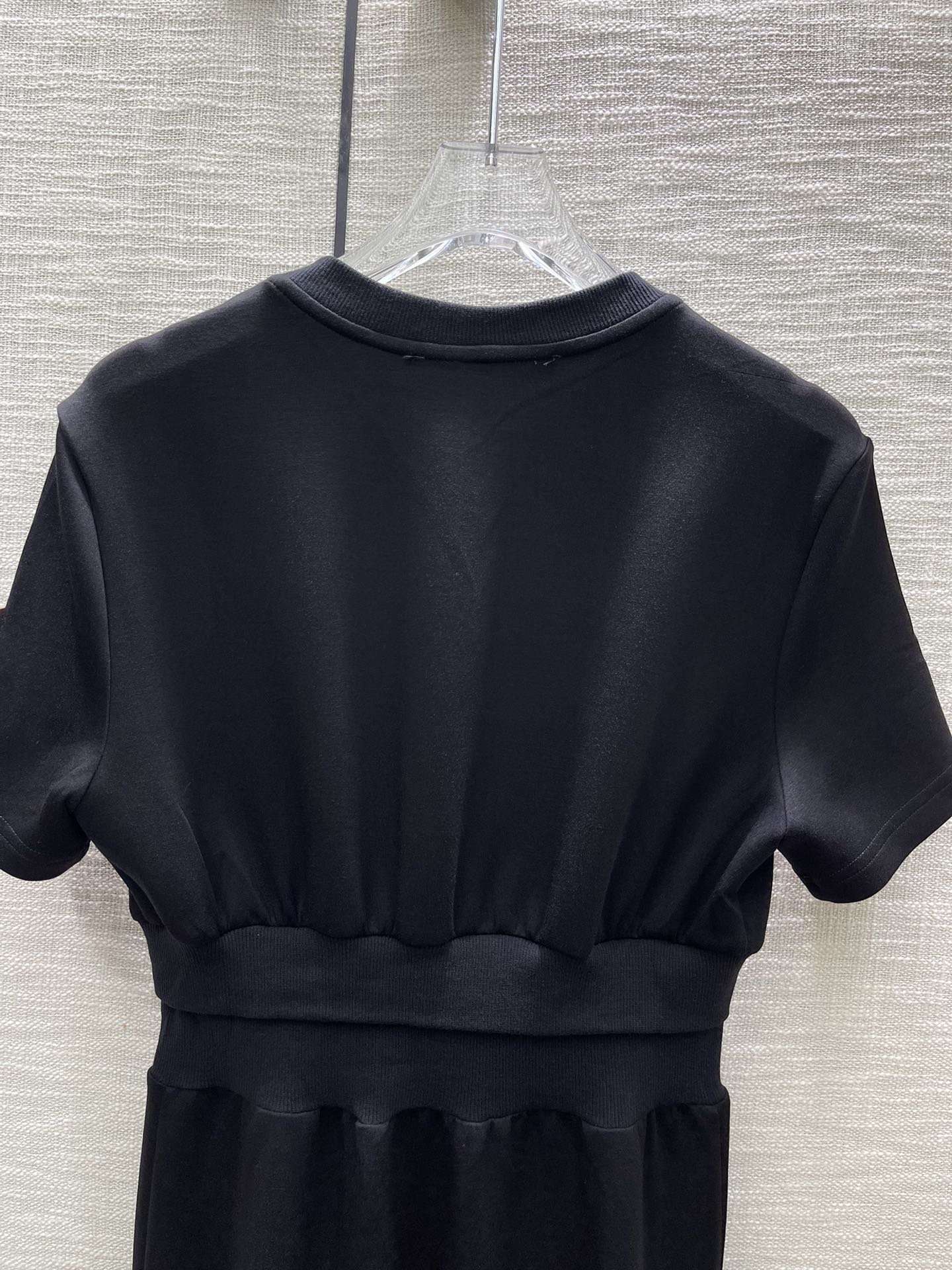 520 XL 2023 Runway Dress Crew Neck Short Sleeve Black Dress Empire Brand Same Style Dress Flora Print High Quality Womens Clothes weilanE90
