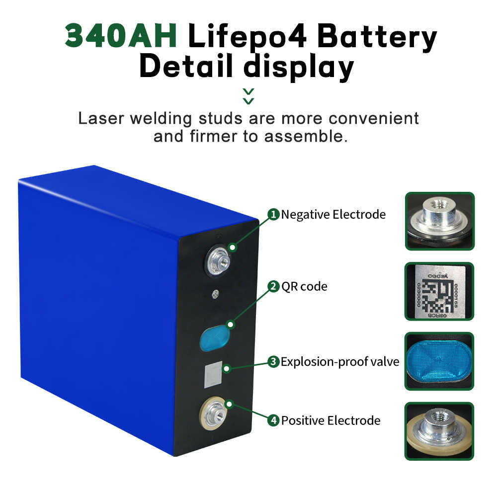 Lifepo4 320AH 340AH Batterie Pack 4/8/16/12V 24V 48V wiederaufladbare Lithium-eisen phosphat Zelle Für RV Golf Warenkorb Boote Camper