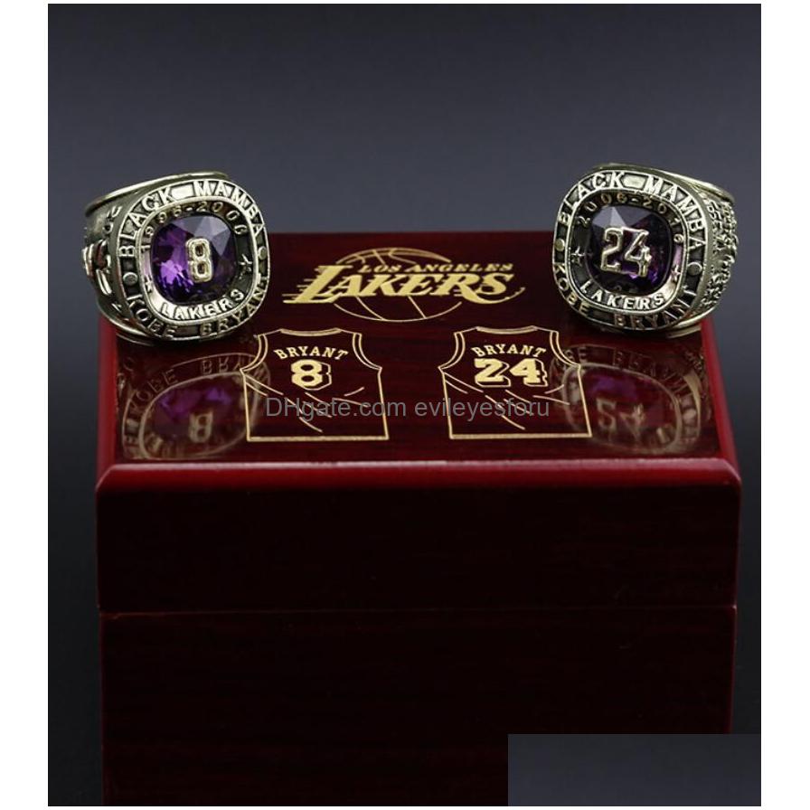 Rings Cluster Rings 8 24 Bryant Callball Champions Championship Ring مع Wooden Box Sport Sport Men Gift 2023 Wholes