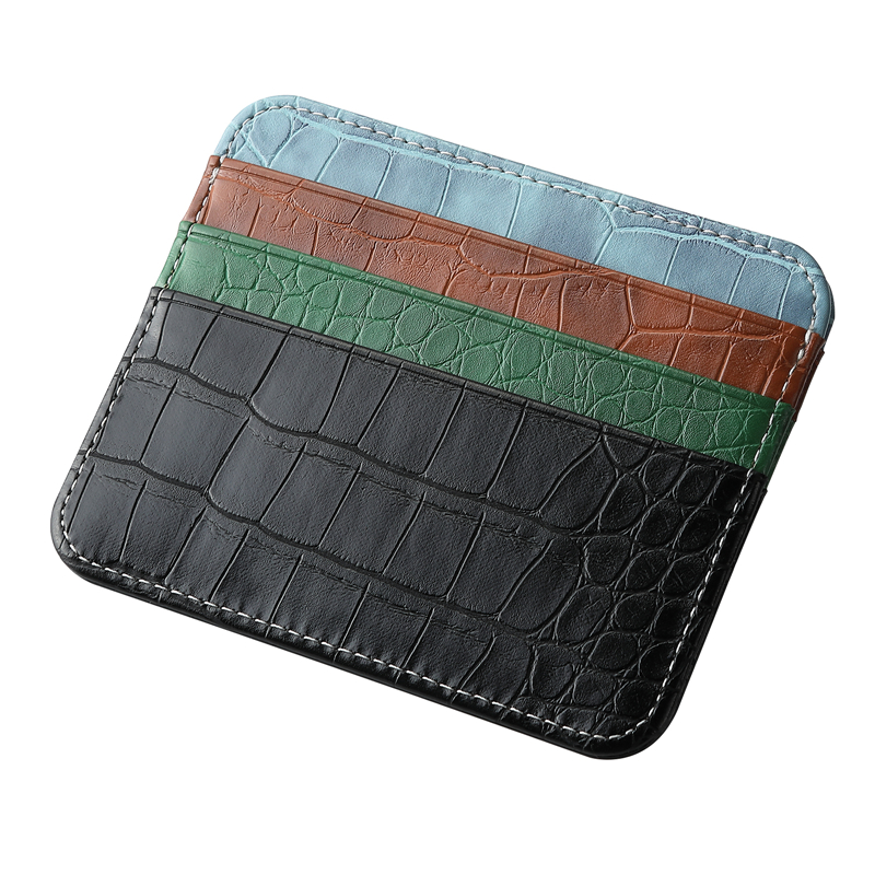 Luxury Crocodile Mönster Läder Vogue Card Bag Cover för Business Travel Portable Flera kortplatser Holder Lychee Grain Wallet Clutch Protective Shell