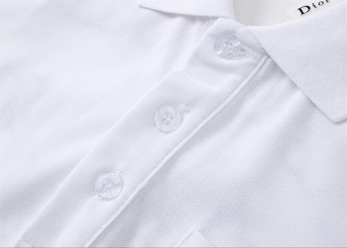 Designer Polo Man Shirt Cotton Fashions High End White Polo Shirt med svarta ränder runt midjan Kortärmad Summer Shirt Polo lyxkrage Skjorta M-3XL