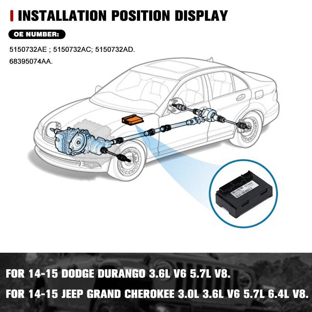 Módulo de controle da caixa de transferência 68395074AA 5150732AE para Jeep Grand Cherokee Dodge Durango Speed Transfer Case 2014-2015 PQY-ECU13