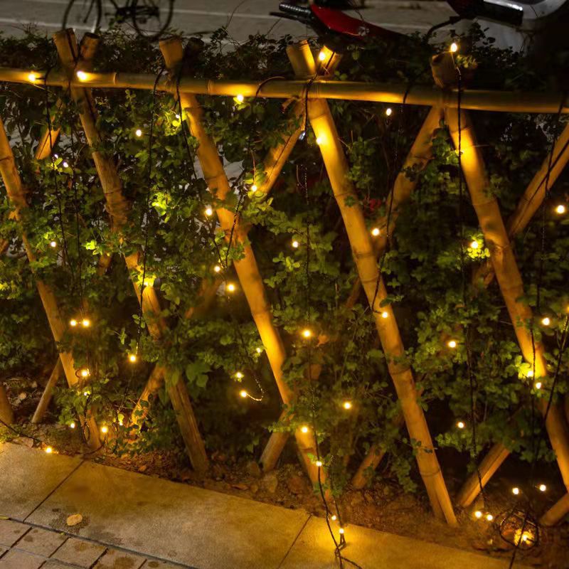 Corda de luz de LED estrelada para decoração de Natal, decoração interna e externa, corda de luz de fio preto por atacado, 50m festival, iluminação de festas, plugue da UE