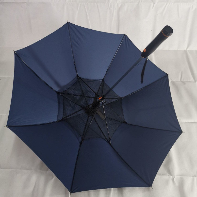 Creatieve zomerparaplu met ventilator Lang handvat Zonnige, regenachtige, UV-bestendige paraplu voor heren, dames, parasol, buitenstrand