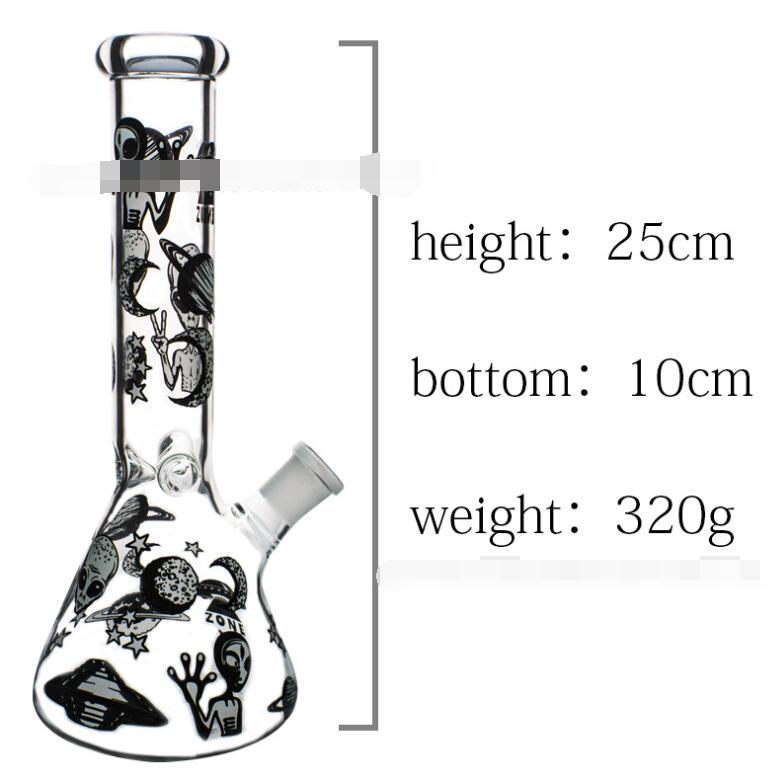 Neueste Glas Shisha Flasche Wasser Bong 25 cm 9,8 Zoll Höhe Mehrere Stile Weibliche Schüssel Hand Heady Pyrex Löffel Öl Nagel Adapter Rauchen Rohr Rigs