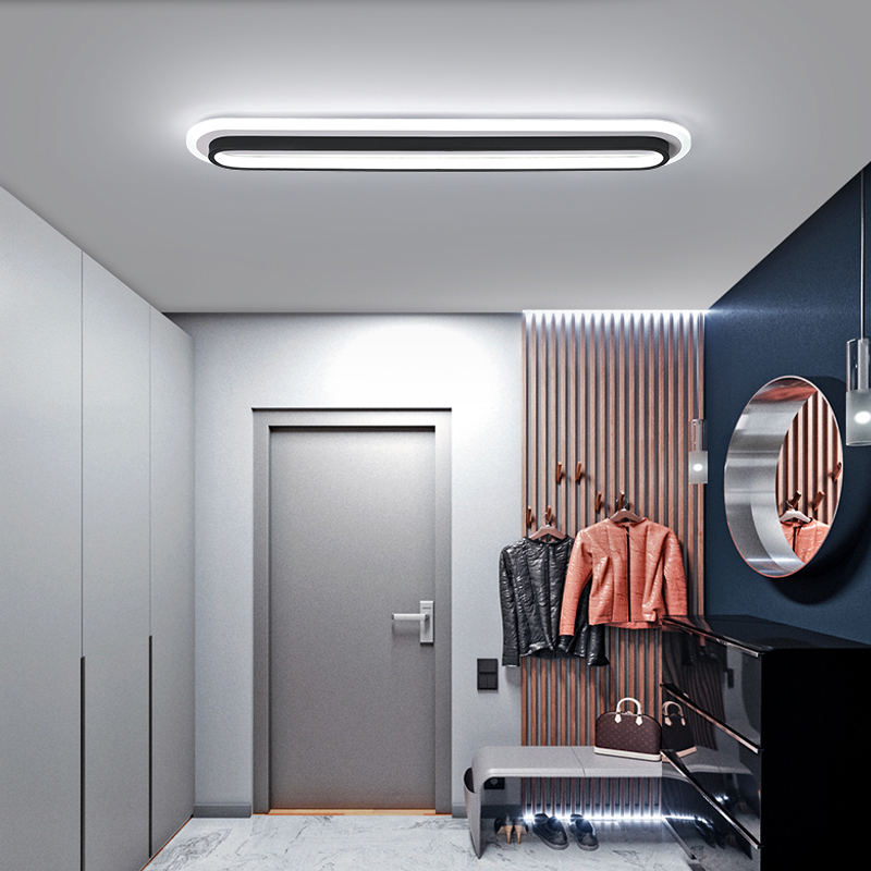 AC85-265Vリビングルームベッドルームスタディルーム用のLED天井ライト廊下の廊下白い黒い色天井ランプフィクスチャD2.0