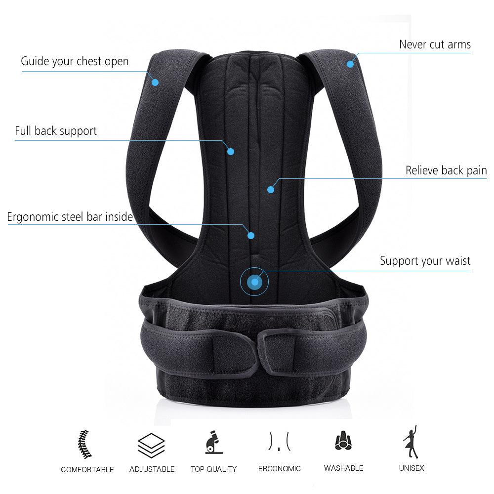 CARE POSTURE CORRECTOR BACK POSTURE BRACE CLAVICLE Support Stop Slouching and Hunching Justerable Back Trainer Unisex