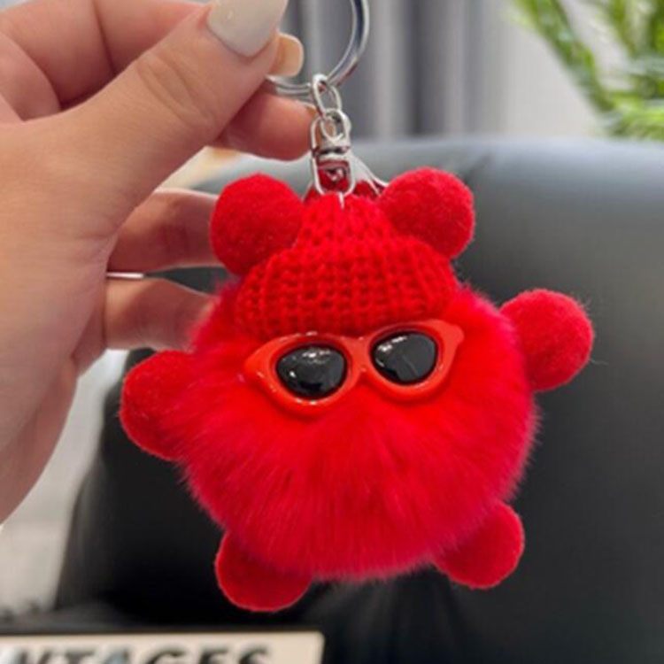 i peluche ciondolo palla di carbone simpatico cartone animato colorato portachiavi accessori borsa portachiavi auto decorazione regalo