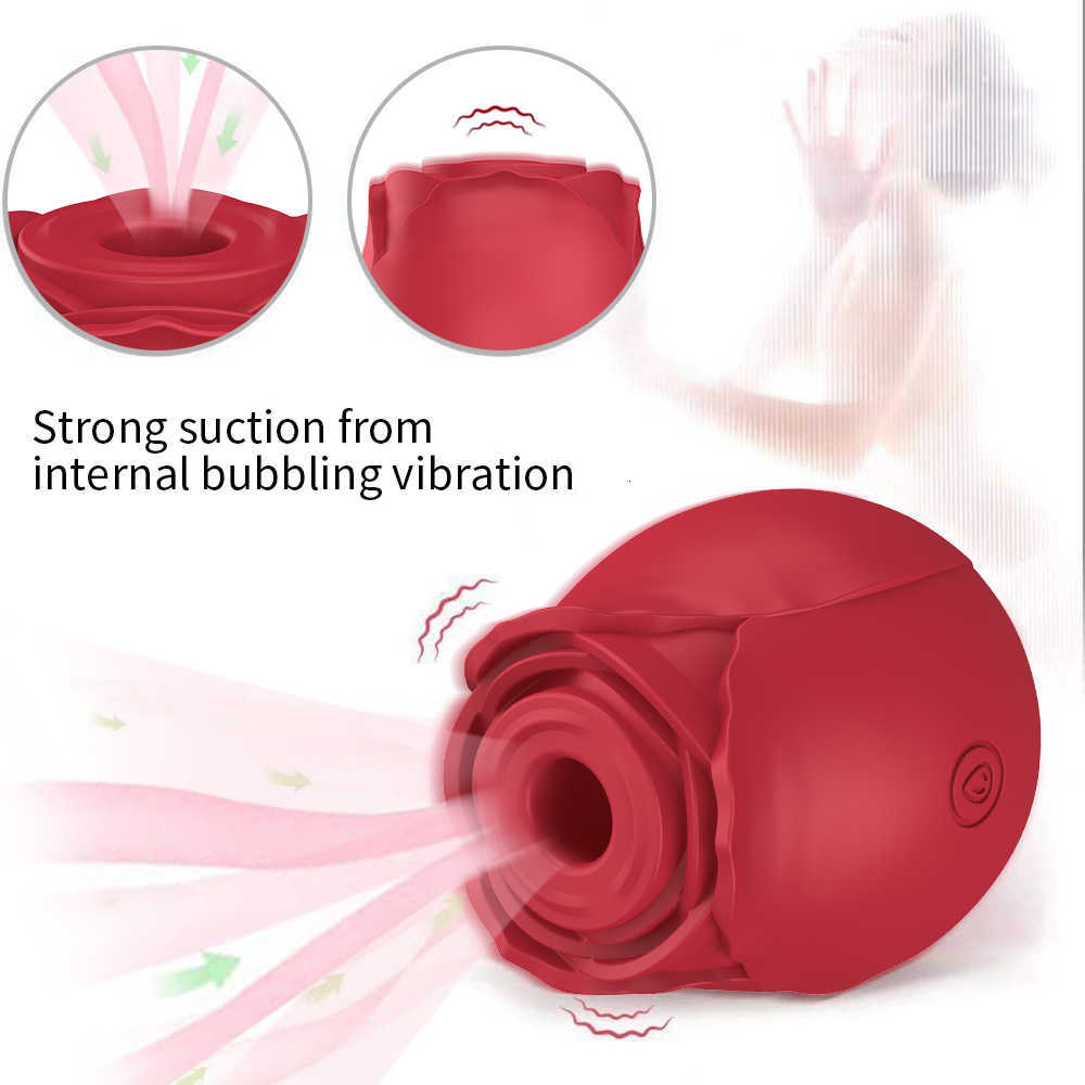Vibratore succhiare il clitoride Fiore di rosa 7 modalità di aspirazione intensa Stimolatore del punto G Massaggiatore vaginale Adulti donne