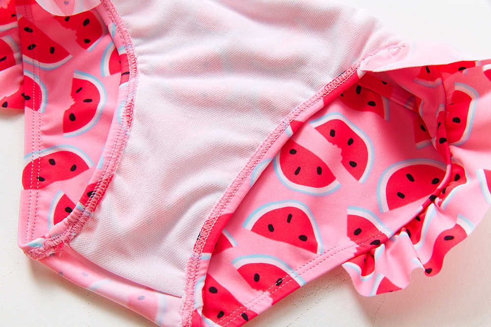 Barns badkläder 2-8 år gammal baby vattenmelon tvådelar tjej baddräkt högkvalitativ barnstrand kostym p230602