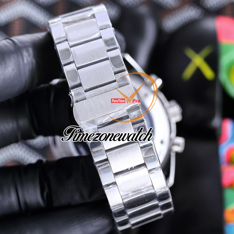 Novo 42mm Snoop Award 50th Anniversary OS Quartz Chronograph Mens Watch 310.32.42.50.02.001 Blue Ceramic Bezel White Dial Steel Bracelet Stopwatch Watches