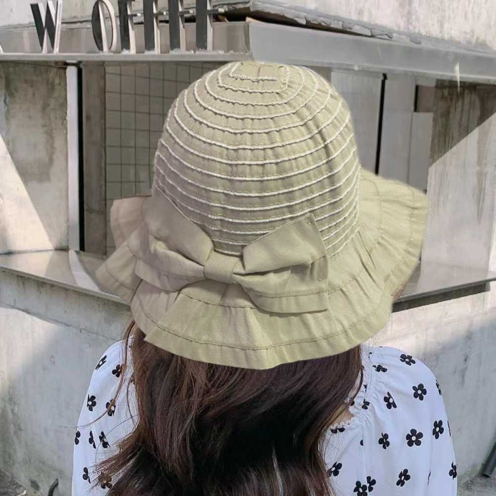 Krempe Hüte Neue Sommer Sonnenschutz Faltbare Sonne Breite Braun Mode Eimer Chapeau Frauen Strand UV Schutz Hut G230603