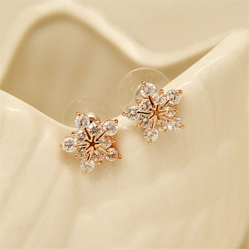 Nieuwe Exit Zirkoon Stud voor Vrouwen Shining Crystal Flower Oorbellen Mode-sieraden Kerstcadeau G230602