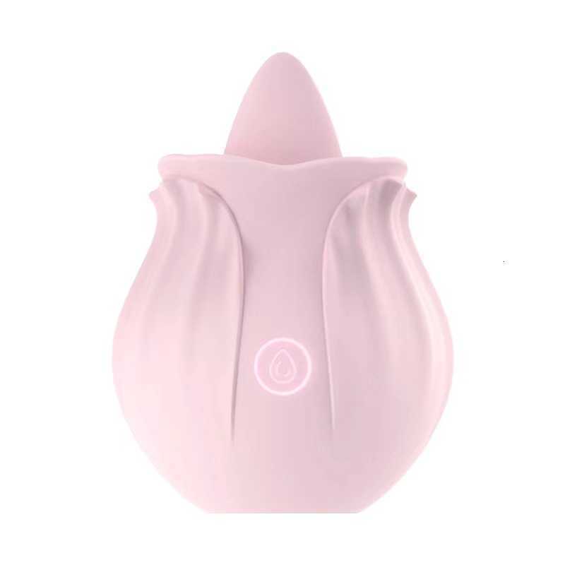 Youngwill Rose tulipe Clitoris vibrateur puissant Mini masseur pinces à mamelons langue léchage stimulateur clitoridien pour femme