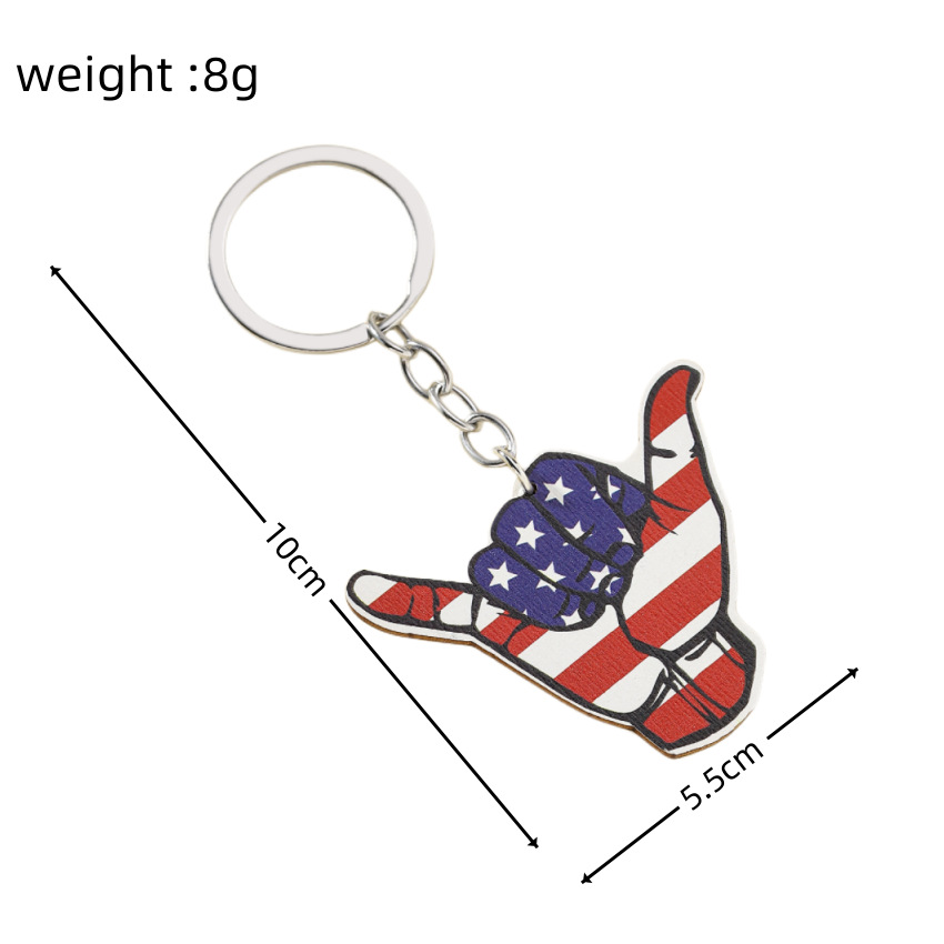 Creative Independence Day American Flag Keychain Pendant Fjäril