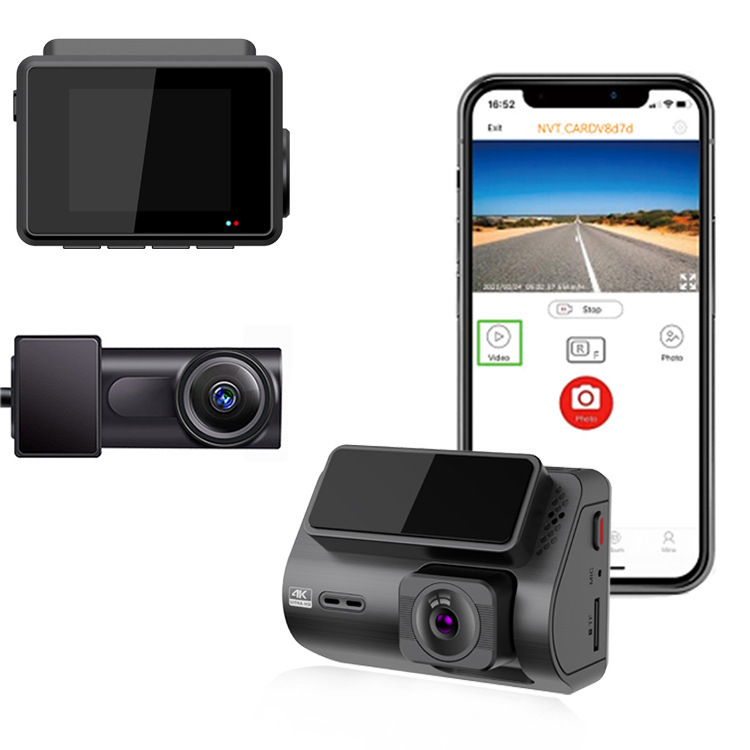 M700 3 lentes Dash Camera Car DVR Cameras Mini Hidden Video Recorder Front and Rear View Vehicle Cabin Dash Cam Recording 4K WIFI