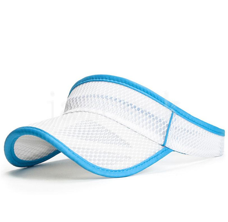 Sports d'été Soleil Chapeaux Femmes Chapeau Hommes Casquette Réglable Pare-Soleil Protection Uv Vide Top Tennis Courir Crème Solaire Maille Bord DF241