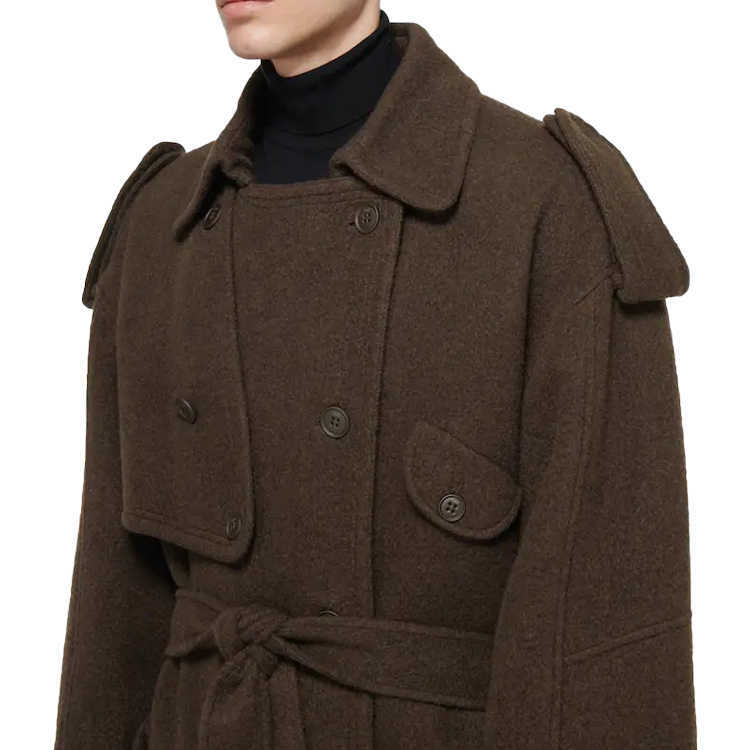 Personalizza il cappotto lungo da uomo doppiopetto caldo Plus Size da uomo l'autunno inverno SHPL
