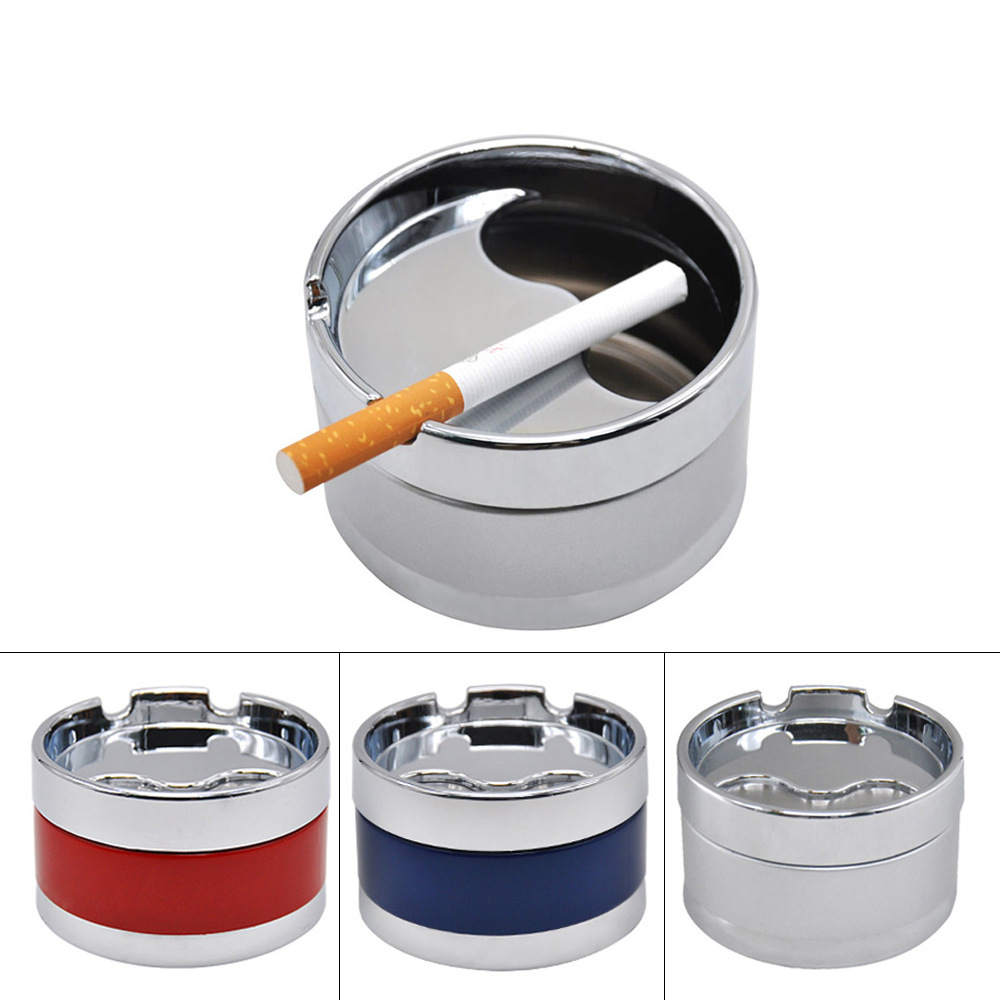 Smoking Pipes Cendrier rotatif à deux couches en métal avec une grande capacité de nettoyage