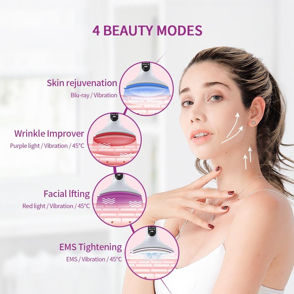 Gereedschap Warmte EMS Face Neck Massager Ion LED Photon Therapy Facial Tifting Schoonheidsapparaten Verwijder dubbele kin Anti Wrinkle Skin Care Tools