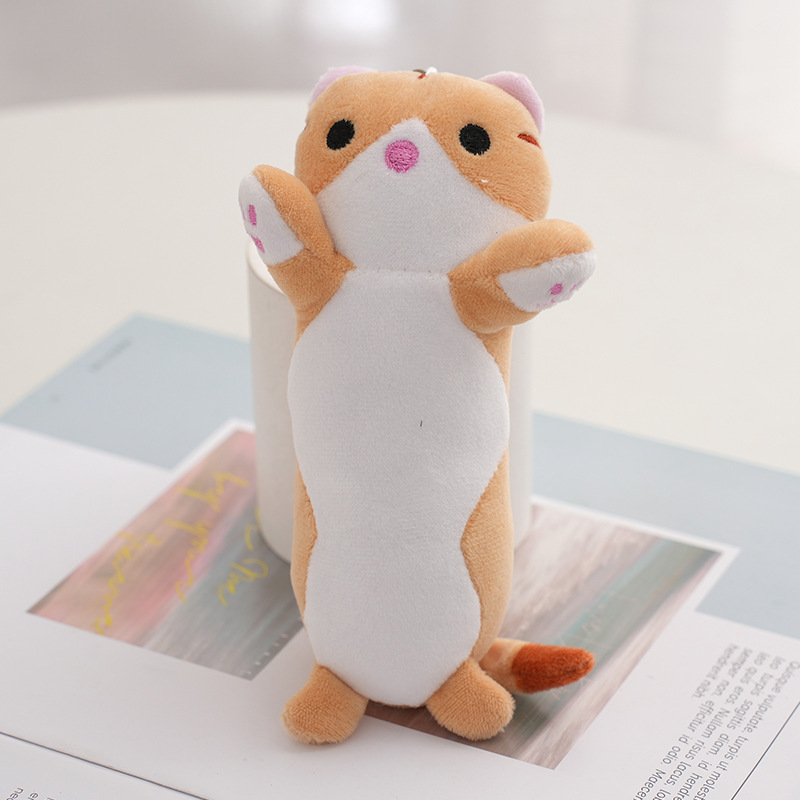 メーカー卸売16cm 4色の長い猫ぬいぐるみキーチェーン漫画かわいい猫人形ペンダントチルドレンギフト