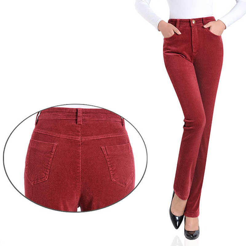 Capris Lucyever 2022 Spring Corduroy Casuare Waist Straight Straighter