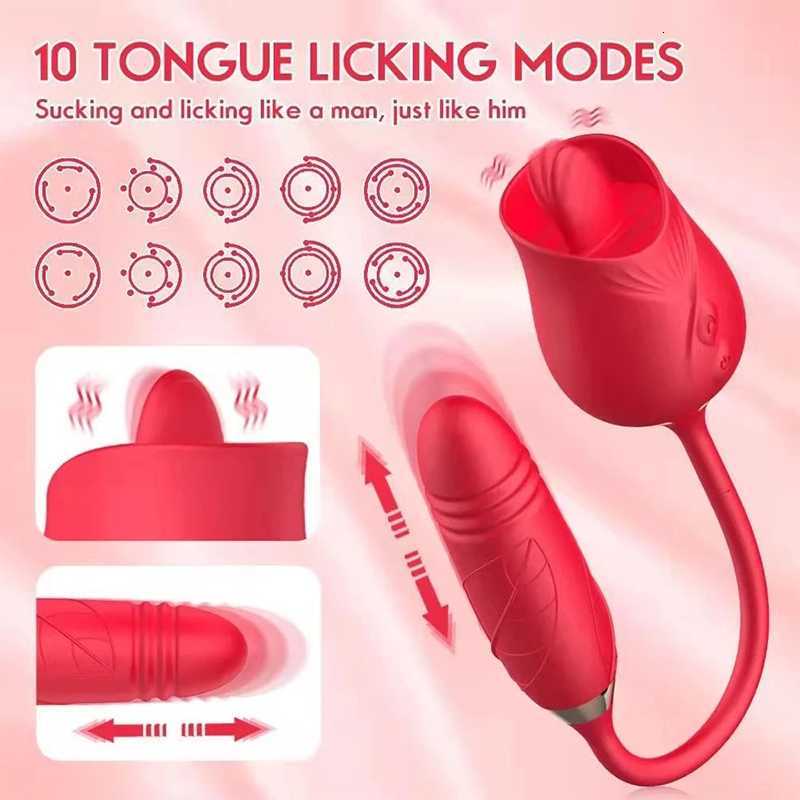Massaggiatore La più recente lingua adulti rosa che lecca su e giù 2 in estensore vibratore con dildo