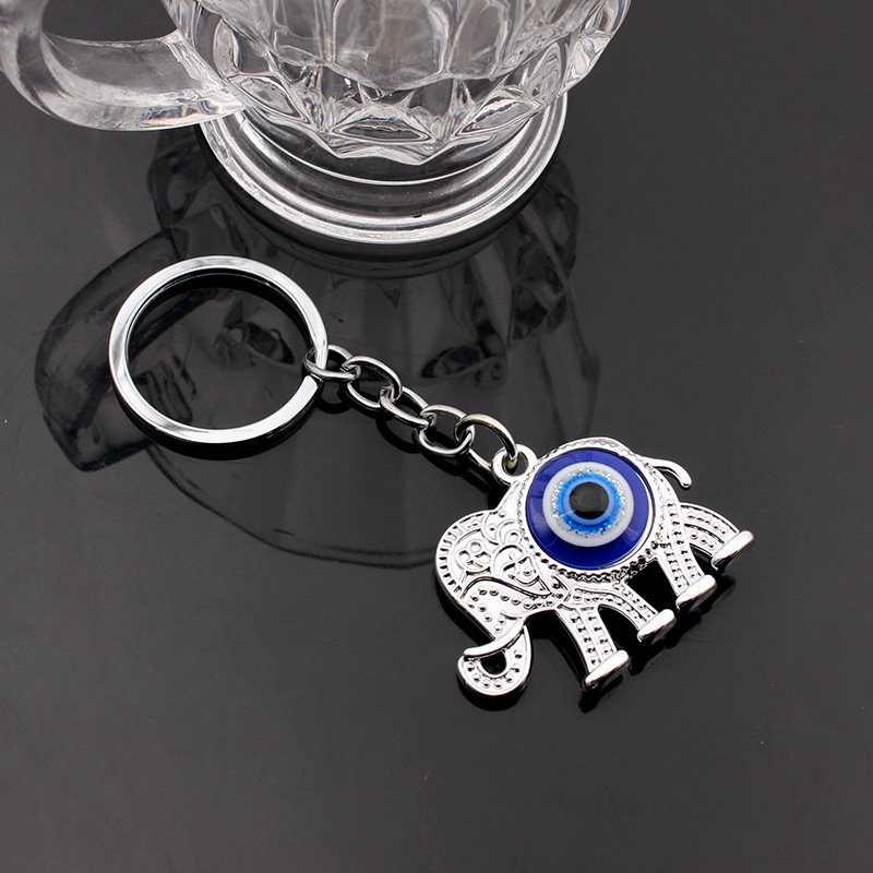 Turkiet Bule Evil Eye Keychains Pendant Anchor Rudder Elephant Dolphin Devil Eyes Keychain Bag Key Chain Hanging Jewelry Gift