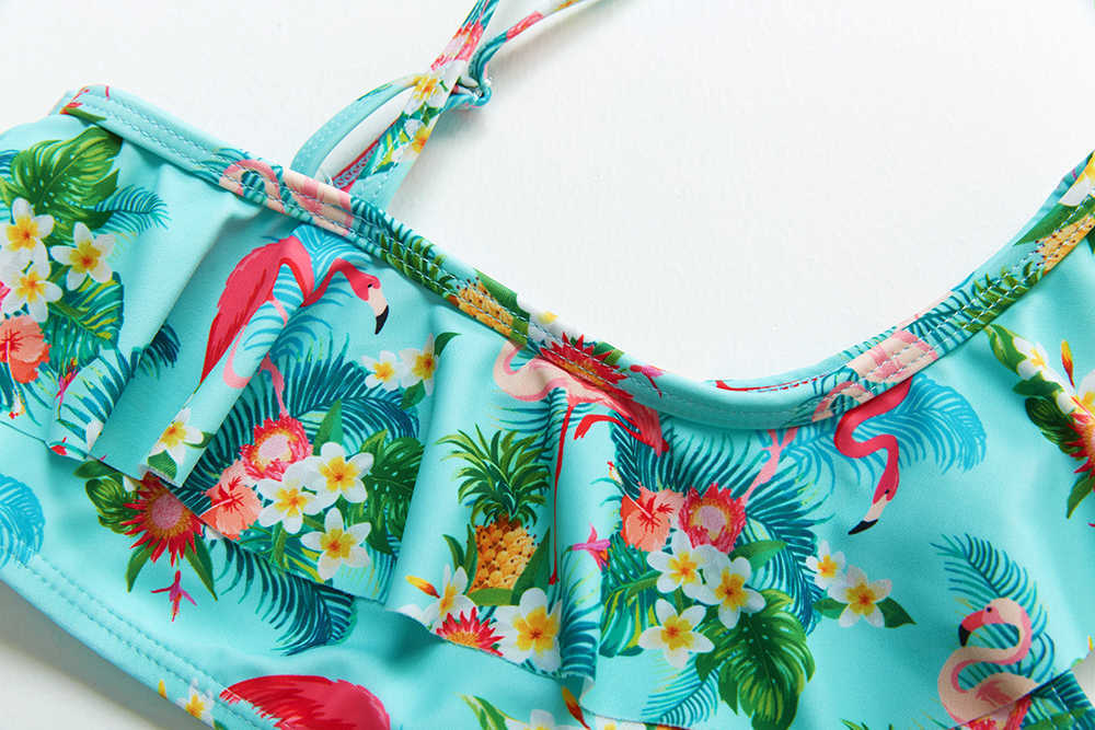 Children's Swimwear 2-9 year old baby tropical style two-piece children's girl swimsuit P230602