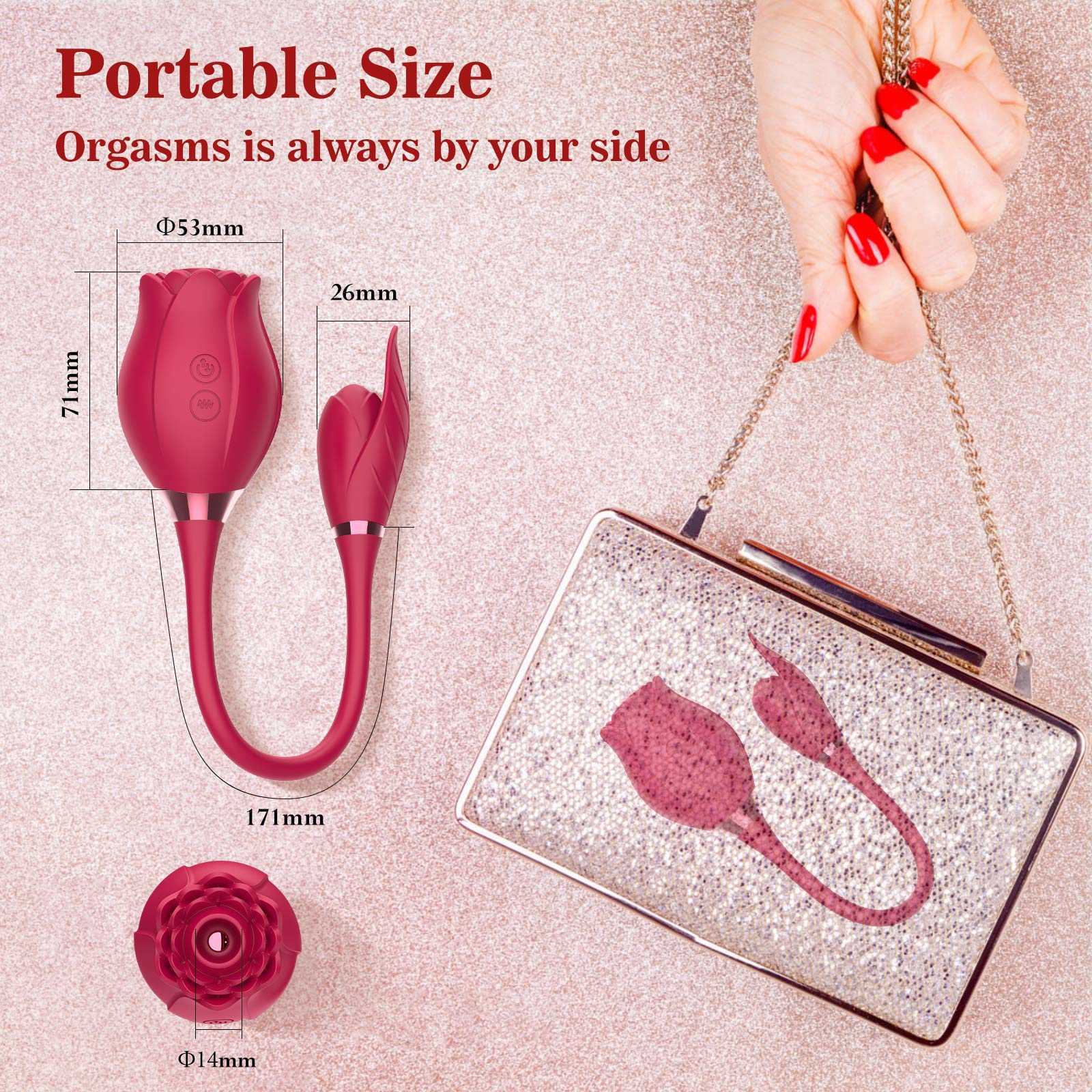 Massager Rose Vibrator Clitoral Sucking with Vibrating Egg Suction Vaginal Anal Stimulator Adult for Women