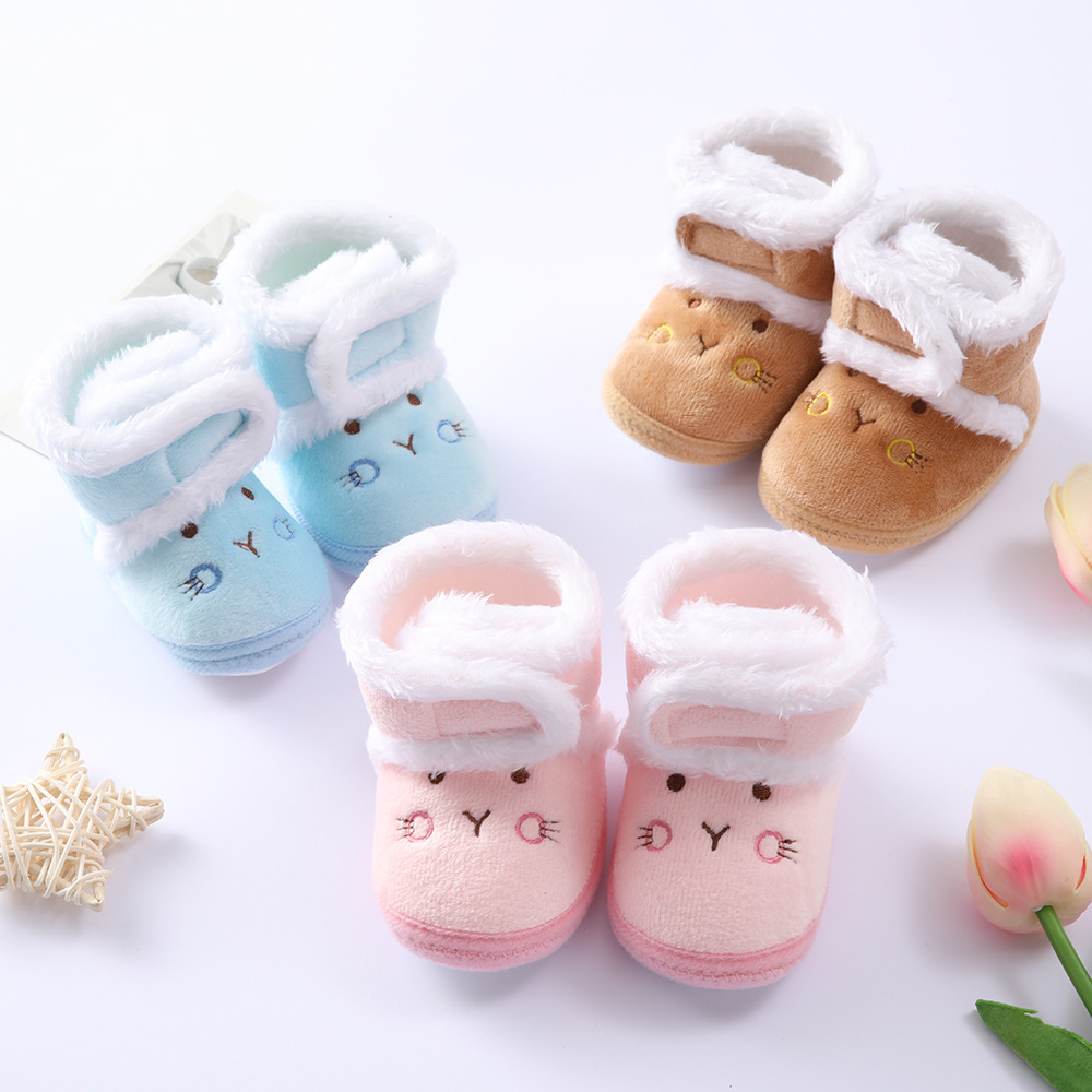 Baby Socks Shoes Boy Girl Toddler First Walkers Booties Cotton Soft Anti-halk Varma spädbarn Crib Shoes